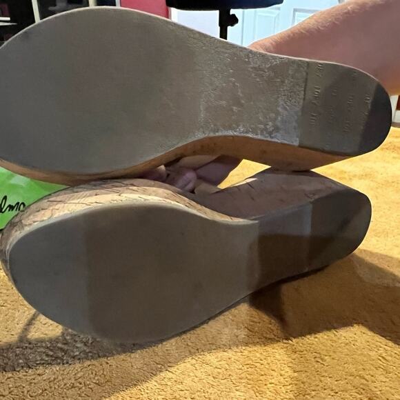 SAM Edelman Romy Cork and Leather Wedge/Platform Sandals size 7.5 - Picture 10 of 12